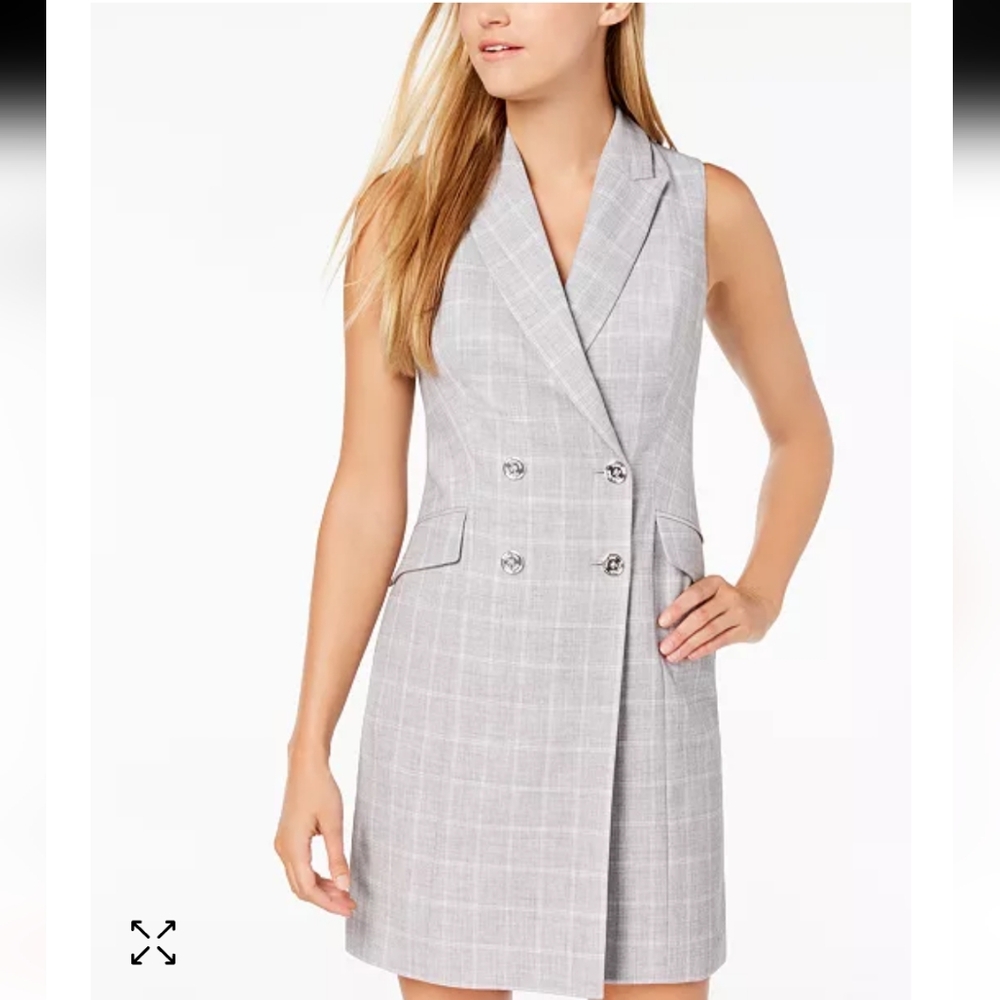Calvin Klein  Trench Plaid Dress